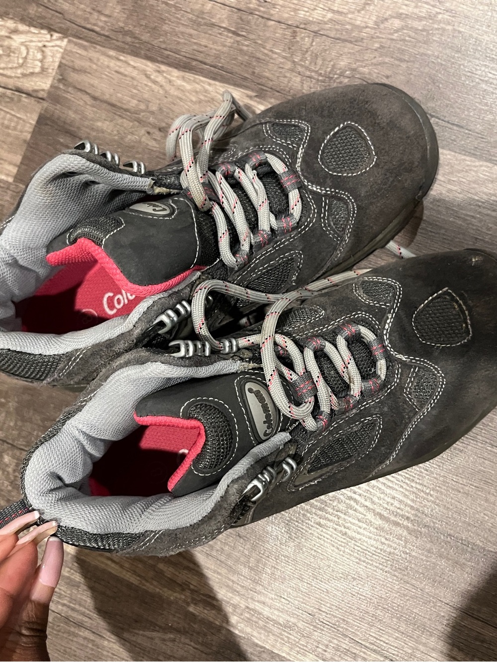 Coleman Gray and Pink Trail Boots